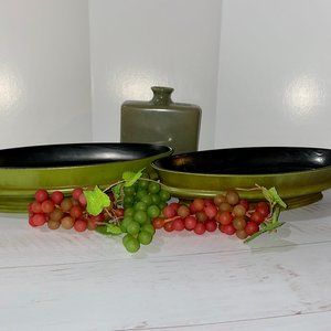 3-Pc Haeger Olive Green Planter Decanter Set #3076